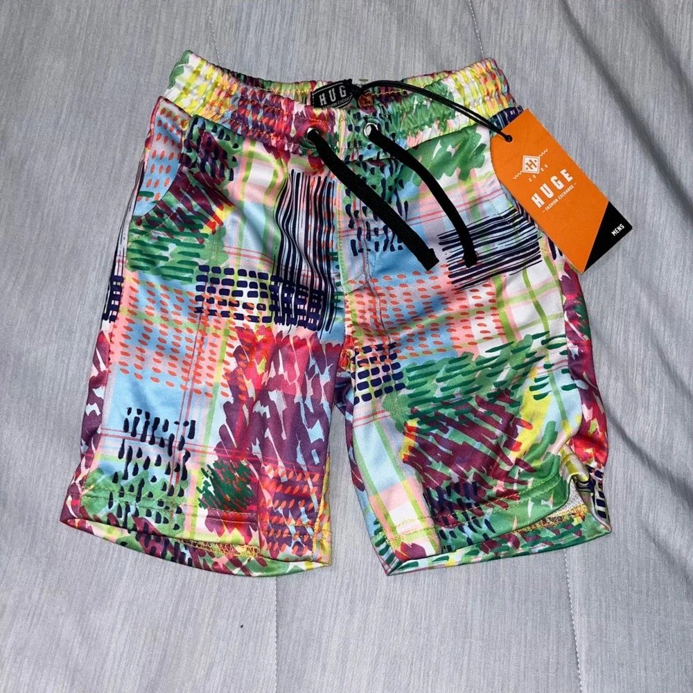 HUGE Fashion Exchange‎ Colorful Print Swim Truks and Shirt Boys sz 4